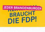 Jeder Brandenburger braucht die FDP - Wahlplakat FDP Brandenburg